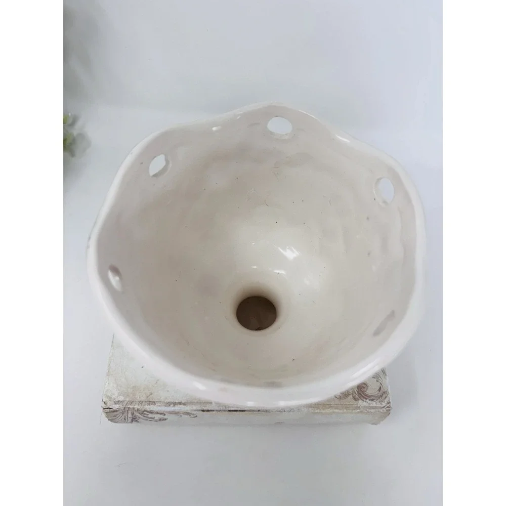 Vintage National Potteries Cleveland Pottery White Planter Vase Cottagecore